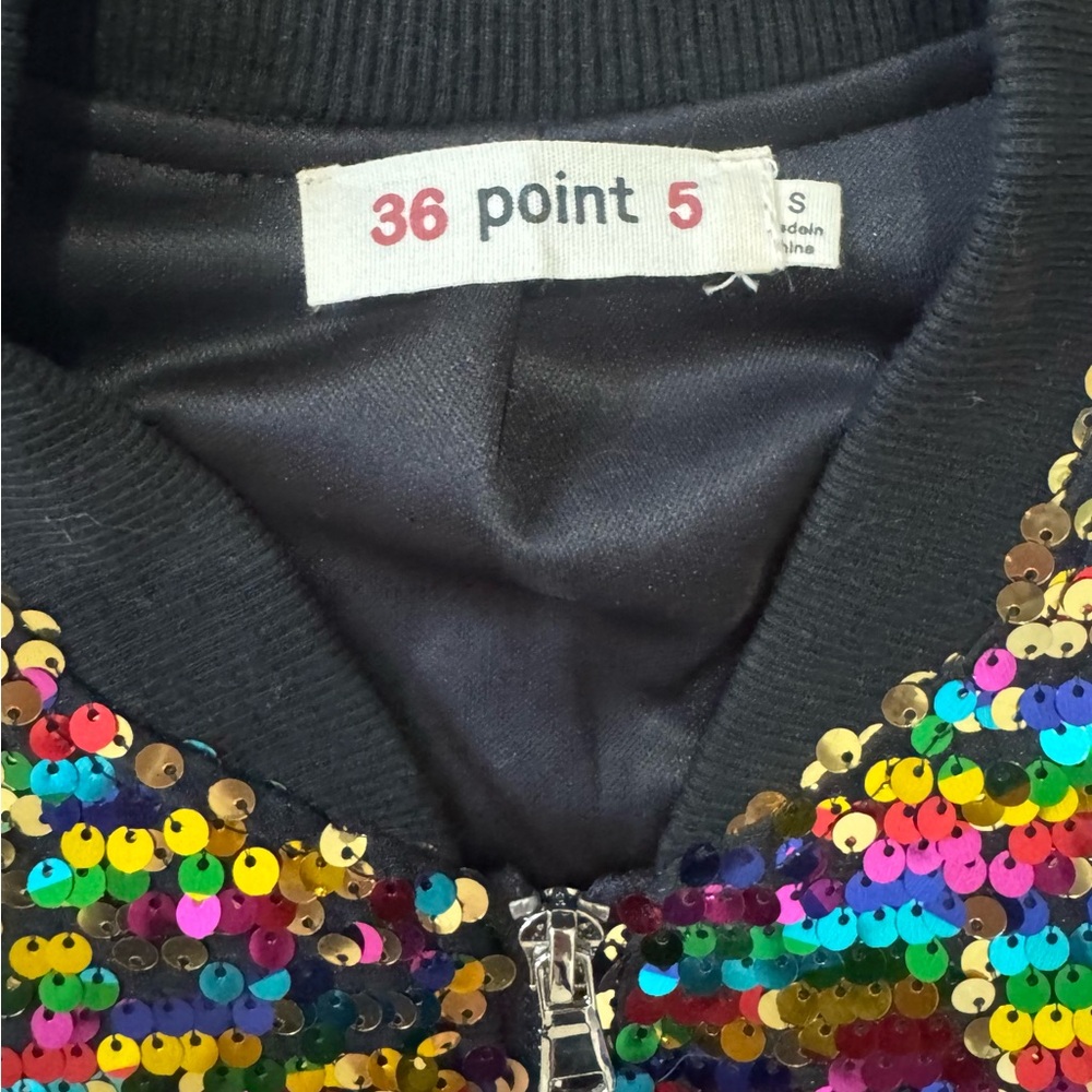 36 Point 5 Multicolor Sequin Bomber Jacket - Picture 6 of 8